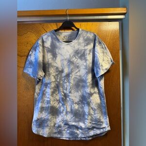 BYLT Basics Blue and White Tie-Dye Short Sleeve Tee